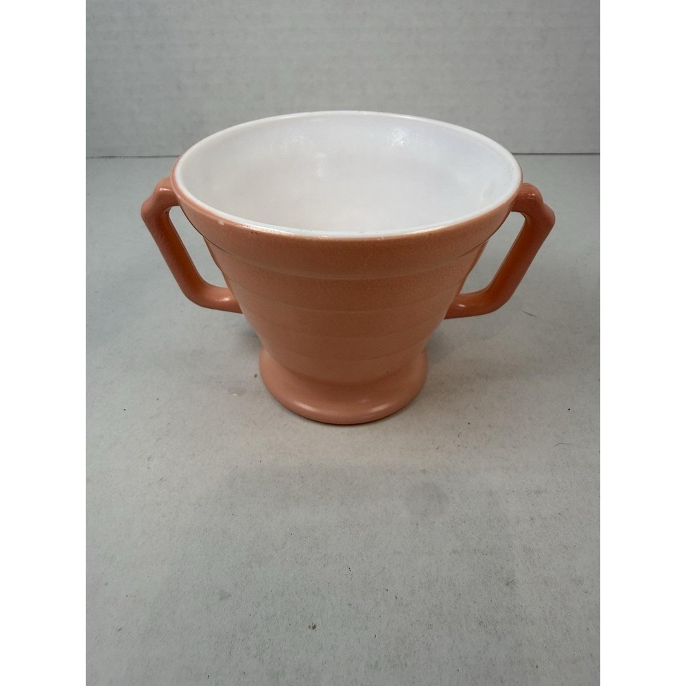 Hazel Atlas Moderntone Pastel Pink Sugar Bowl Mid Century Depression Glass